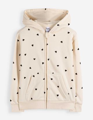 Sweatjacke - Oversized Fit - Beige