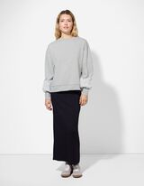 Pulover - Mâneci balon - Gri deschis