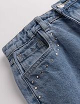 Jeans - Nietenbesatz - blau