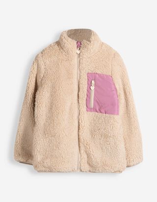 Fleecejacke - einfarbig - Beige