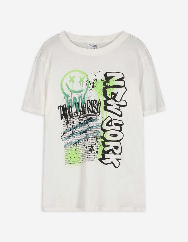 T-Shirt - Print - weiß