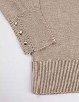 Maglia a manica lunga - Bottoni decorativi - beige