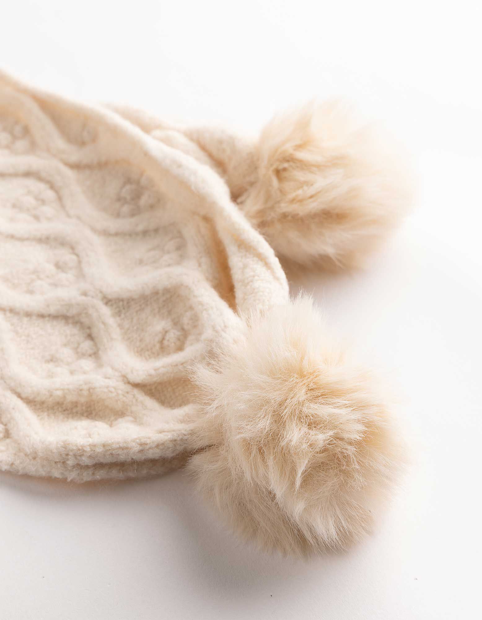 Schal - Zopfstrick - Beige