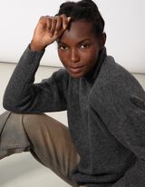 Pullover en tricot - Mockneck - Gris foncé