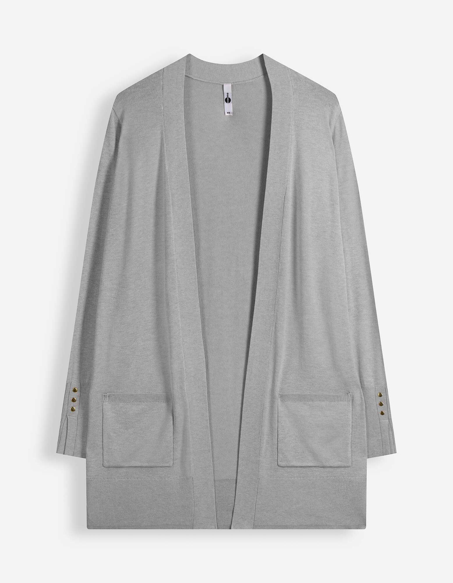 Longcardigan - Feinstrick - Grau