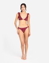 Bikiinitopp - volangid - tumepunane