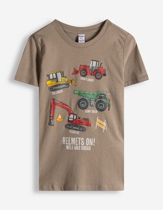 Shirt - Frontprint - hellbraun