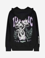 Sweatjacke - R&uuml;ckenprint - schwarz