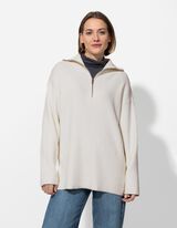 Trui - Ritssluiting - wit