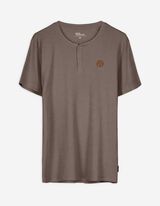 T-Shirt - Knopfleiste - hellbraun