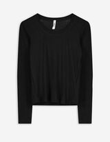 Longsleeve - Geribde structuur - zwart