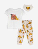 Set aus T-Shirt, Hose und Lätzchen - König der Löwen - weiß