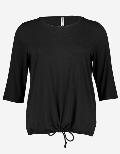 Takko Damen Langarmshirt - Viskose-Mix Plus Size schwarz 42/44