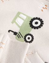 rozpinana bluza - nadruk na całej powierzchni - bialy