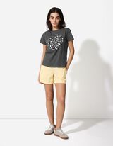 T-shirt - Glitterprint - donkergrijs