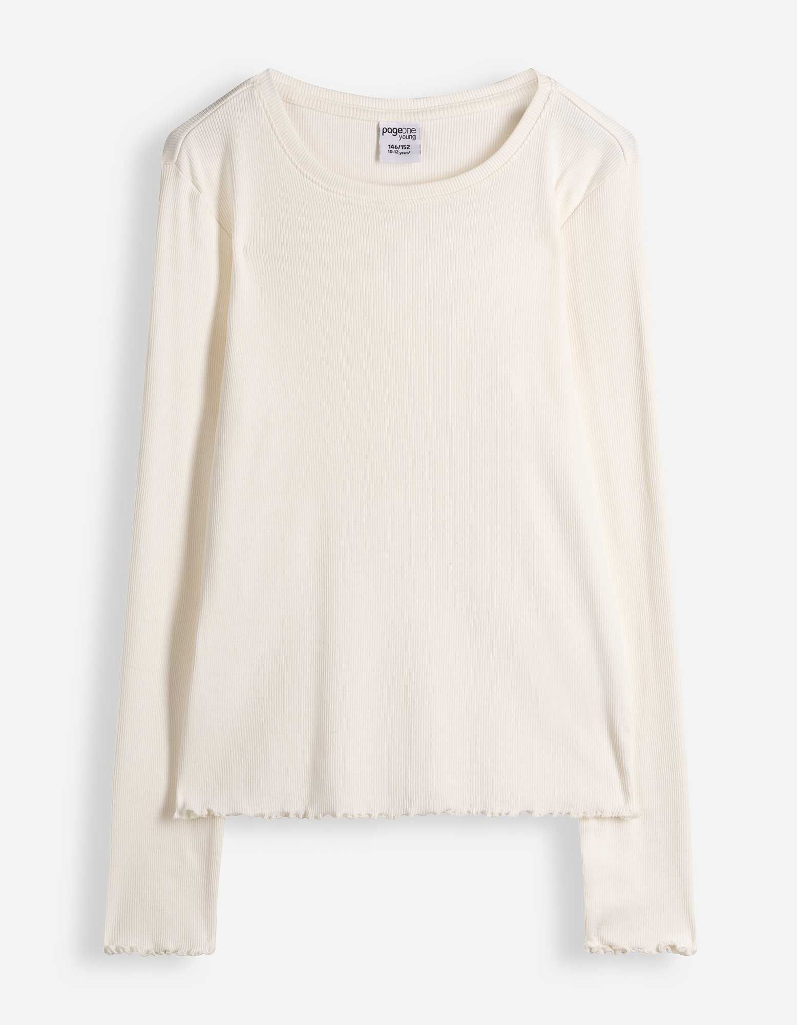Langarmshirt - einfarbig - Off-White