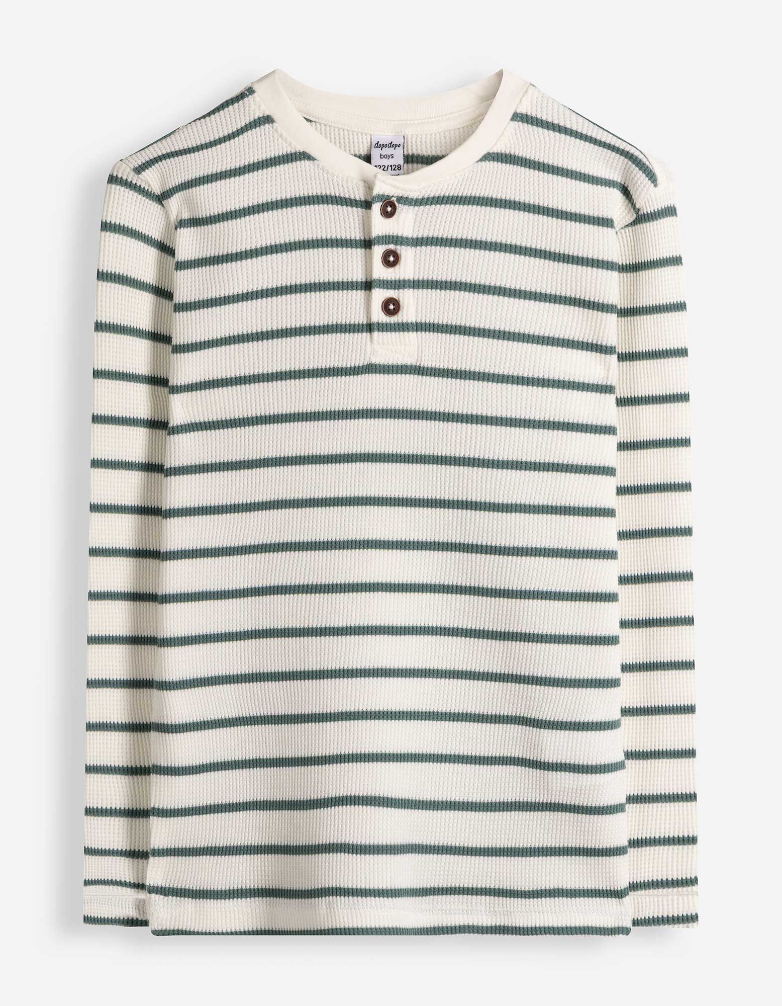 Langarmshirt - Waffelstruktur - Off-White