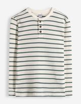 Langarmshirt - Waffelstruktur - Off-White