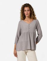 Blusenshirt - Volants - Khaki