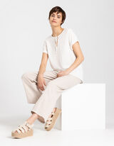 Maglia blusata - LENZING™ ECOVERO™ - bianco