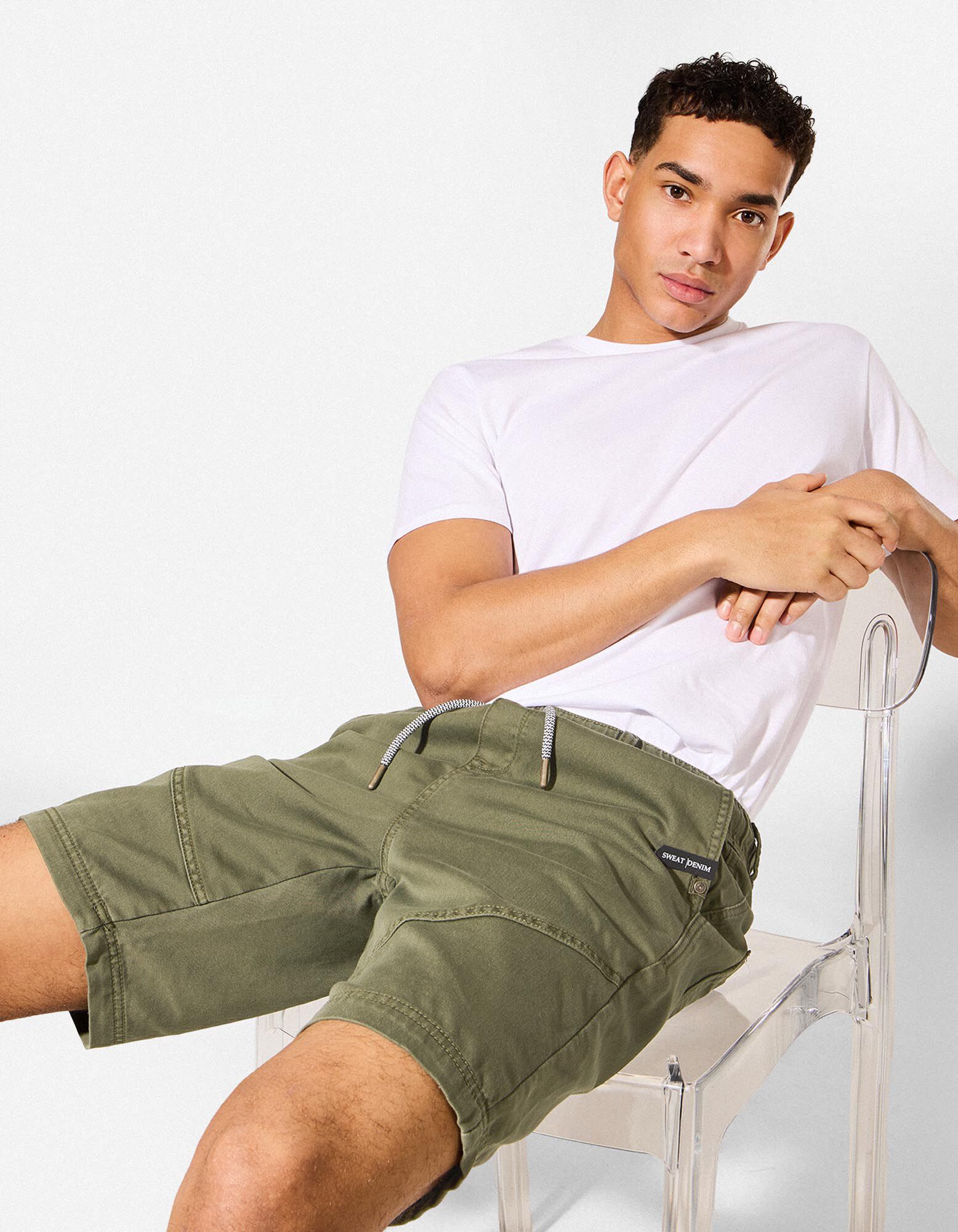 Shorts - Twill - dunkelgr&uuml;n