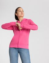 Felpa aperta - Cappuccio con coulisse - rosa fucsia
