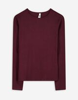 Shirt - Geribde structuur - donkerlila