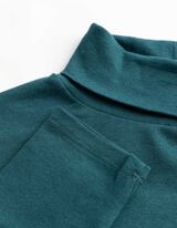 Langarmshirt - Rollkragen - Petrol