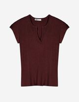 Camicia in maglia - Misto viscosa - rosso scuro