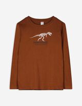 Longsleeve - Dinosauriër - donkerbruin