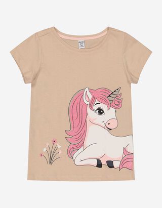 T-shirt - Glitterprint - beige