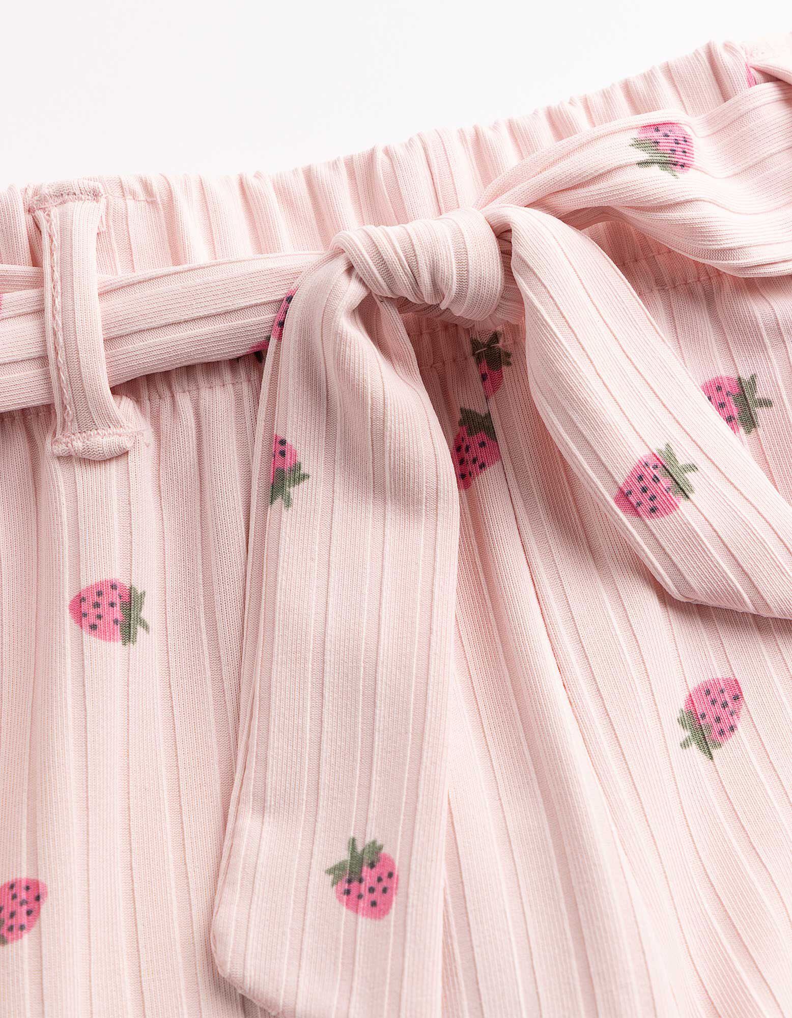 Kalhoty - Vzor po cel&eacute; plo&scaron;e - ruzova