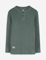 Pullover - Knopfleiste - dunkelgrün