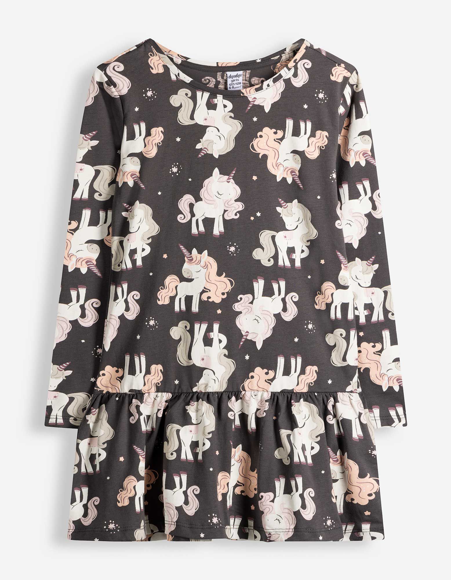 Kleid - Punktemuster - Dunkelgrau