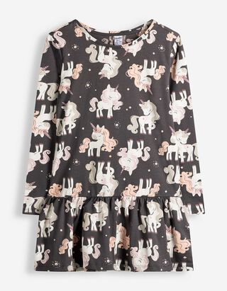 Kleid - Punktemuster - Dunkelgrau