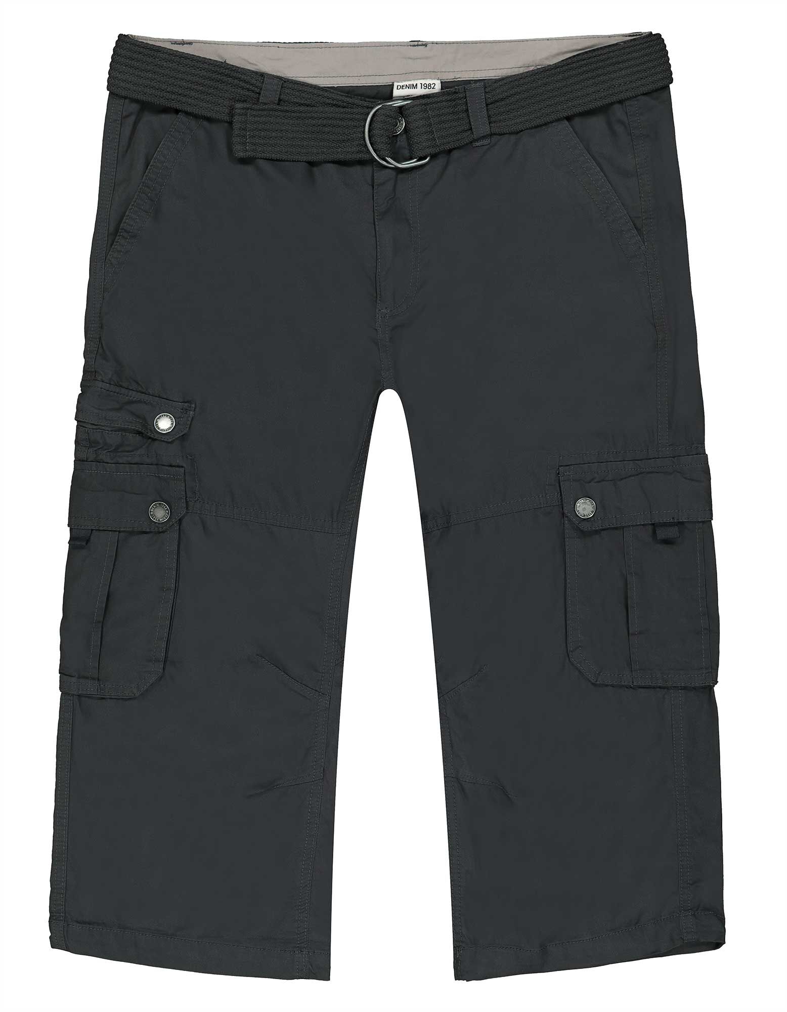 Pantaloni scurți cargo - Buzunare patch - Gri inchis