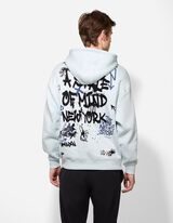 Sweatshirt - Allover-Print - hellblau