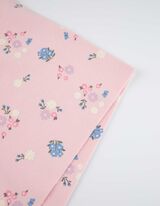 Kepurės ir šaliko rinkinys - Gėlių raštai - sviesiai rozinis