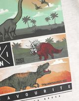 Bluză de corp cu mânecă lungă - Imprimeu cu dinozauri - Bej