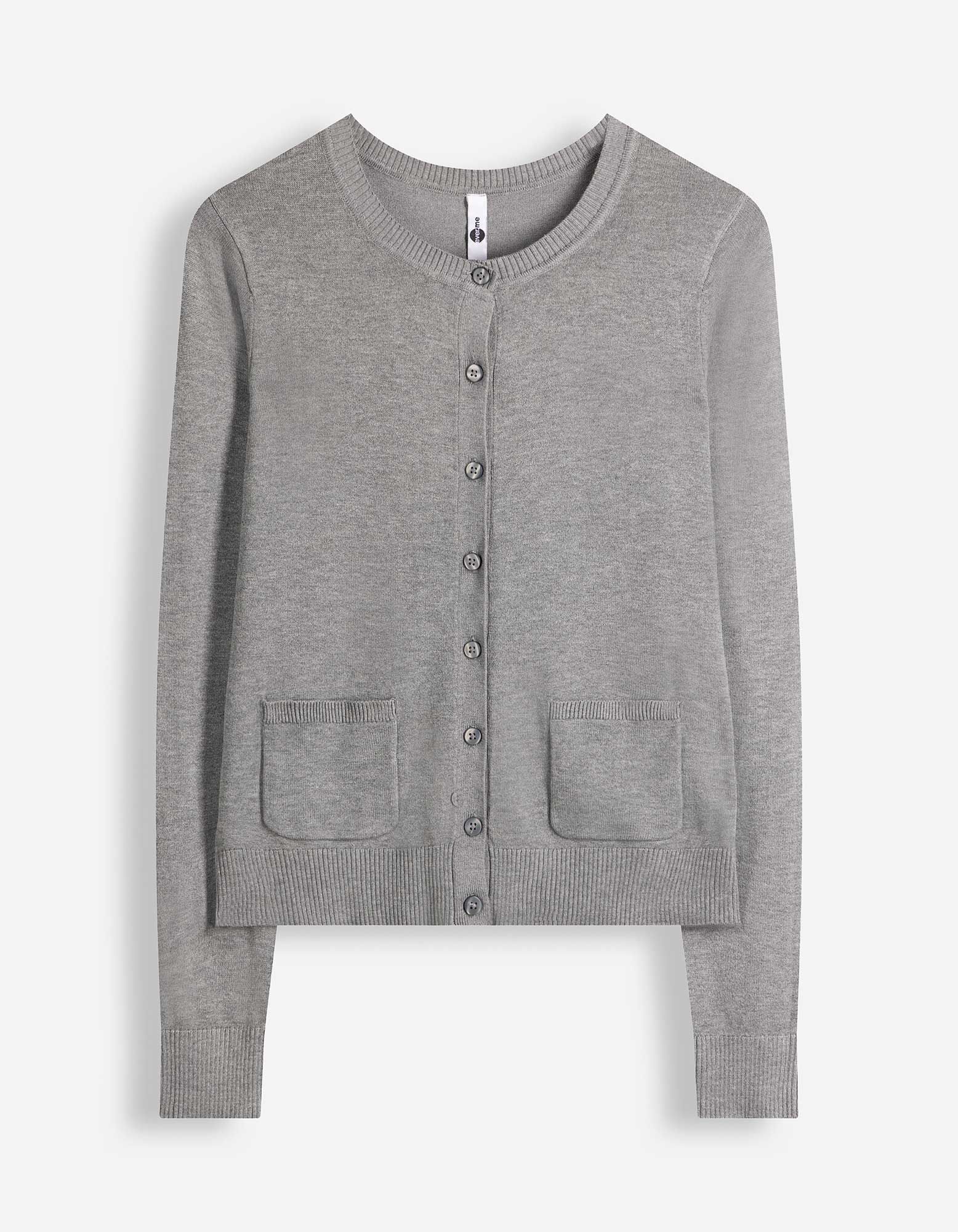 Gebreid vest - Knoopsluiting - grijs