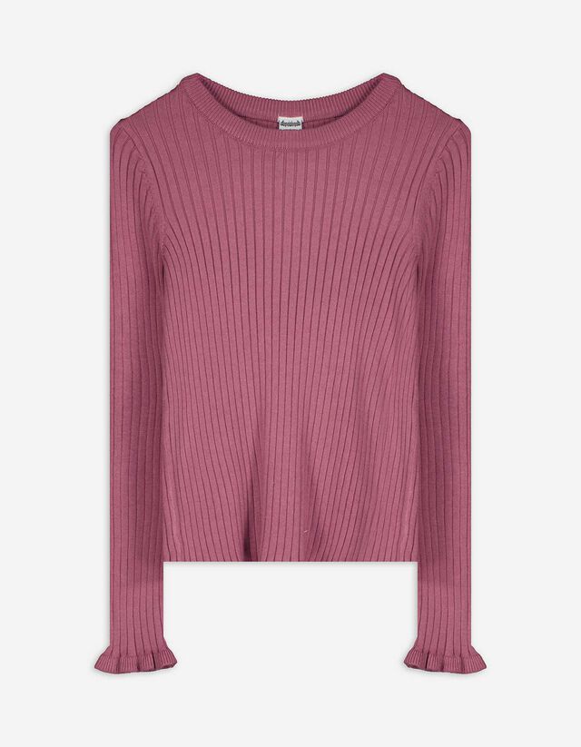 Strickshirt - Rippenstruktur - dunkelrot