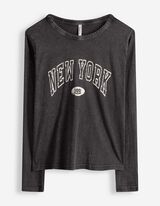 Maglia a manica lunga - Stampa frontale - grigio scuro