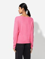 Pleteni pulover - Me&scaron;avina viskoze - ruzicasta