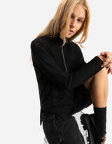 Maglia a manica lunga - Zip - nero