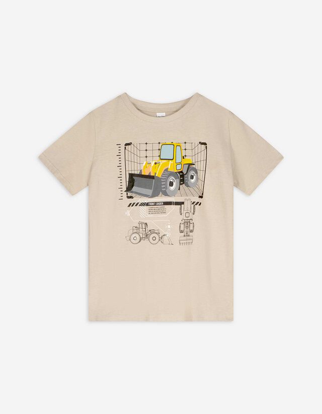 T-shirt - Print - donkerbeige