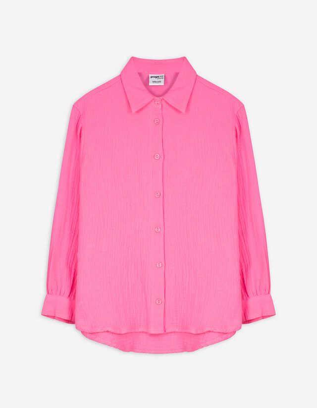 Hemdbluse - Musselin - pink