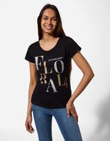 Tričko - Třpytiv&yacute; potisk - cern&aacute;