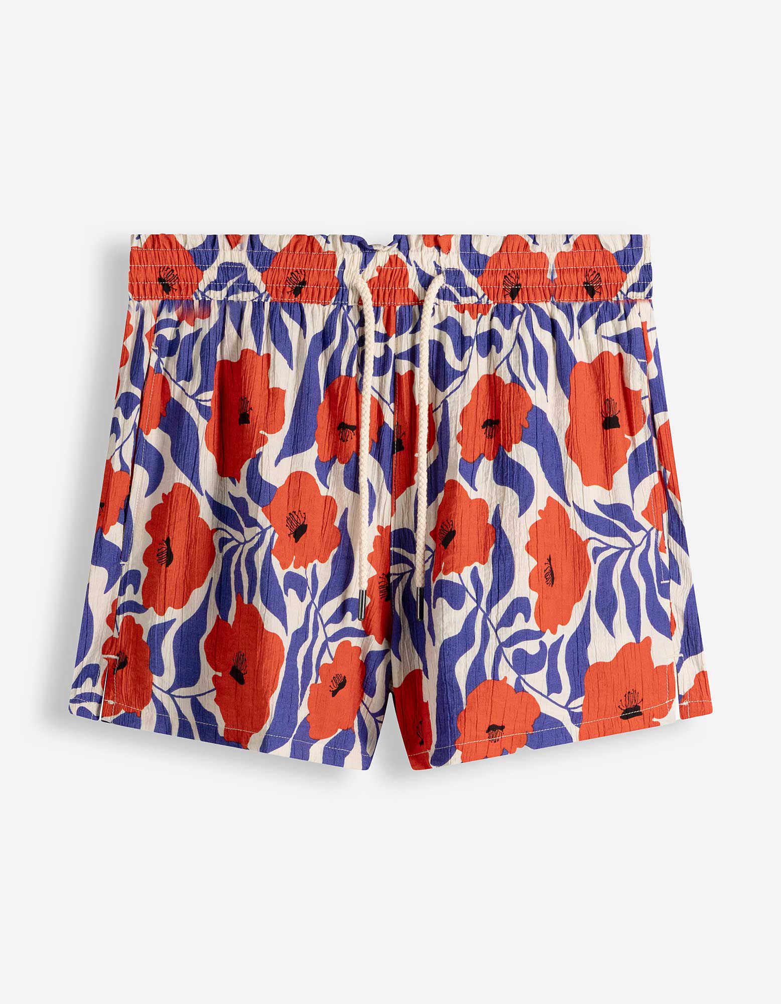Short - Motif floral - Rouge