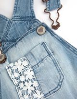 Tuinbroek - Gehaakte kant - lichtblauw