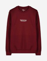 Sweatshirt - Rundhals-Ausschnitt - dunkelrot